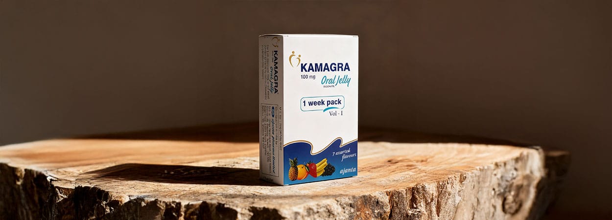 Kamagra Zselé 100mg doboz prémium környezetben, zselés potencianövelő készítmény férfi intim egészség támogatására