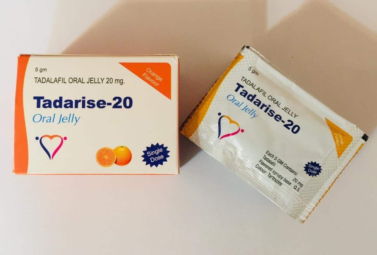 Tadarise oral jelly – narancs ízesítésű potencianövelő tasak és doboz